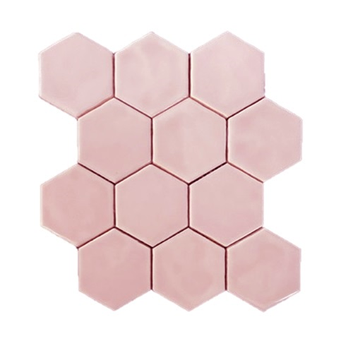 Hexagonale Mosaic Pink-Salmon Mix 28x30 cm  Hexagonale Mosaic Pink-Salmon Mix 28x30 cm