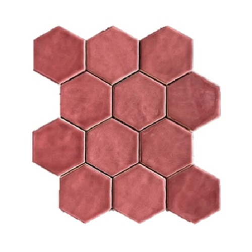 Hexagonale Mosaic Royal Fuchsia 28x30 cm   Hexagonale Mosaic Royal Fuchsia 28x30 cm