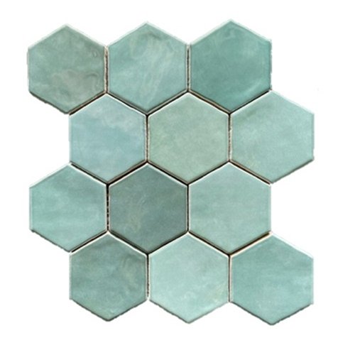 Hexagonale Mosaic Verde Mix 28x30 cm 