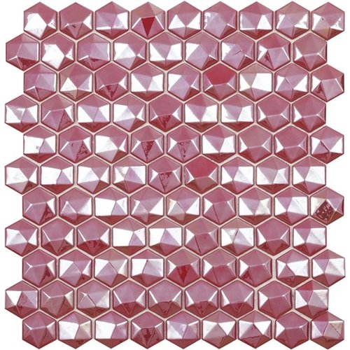 Glass Hexagone Burdeos 3,5x3,5 cm 